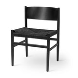 Nestor Sidechair | Black Beech | Black paper cord seat | by Tom Stepp