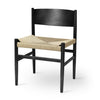 Nestor Sidechair | Black Beech | Natural paper cord seat | by Tom Stepp