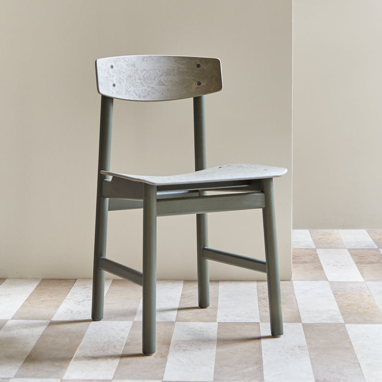 Conscious Chair 3162 in Green Stained Oak and Coffee Waste Green, image 5