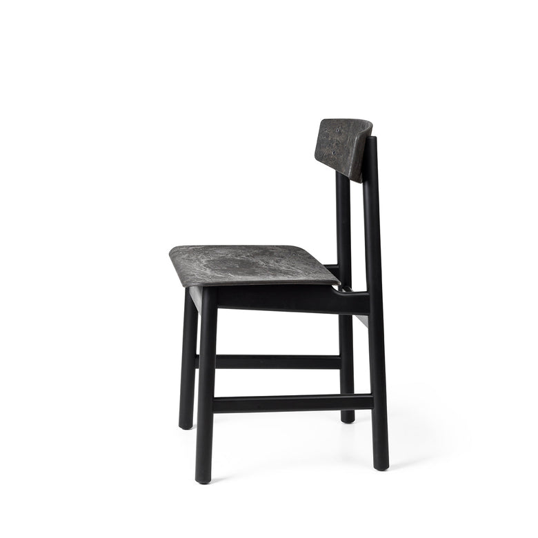 Conscious Chair 3162 in Black Painted Beech and Coffee Waste Black, side view