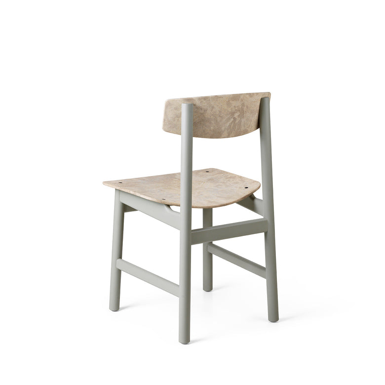 Conscious Chair 3162 in Grey Painted Beech and Wood Waste Grey, back view