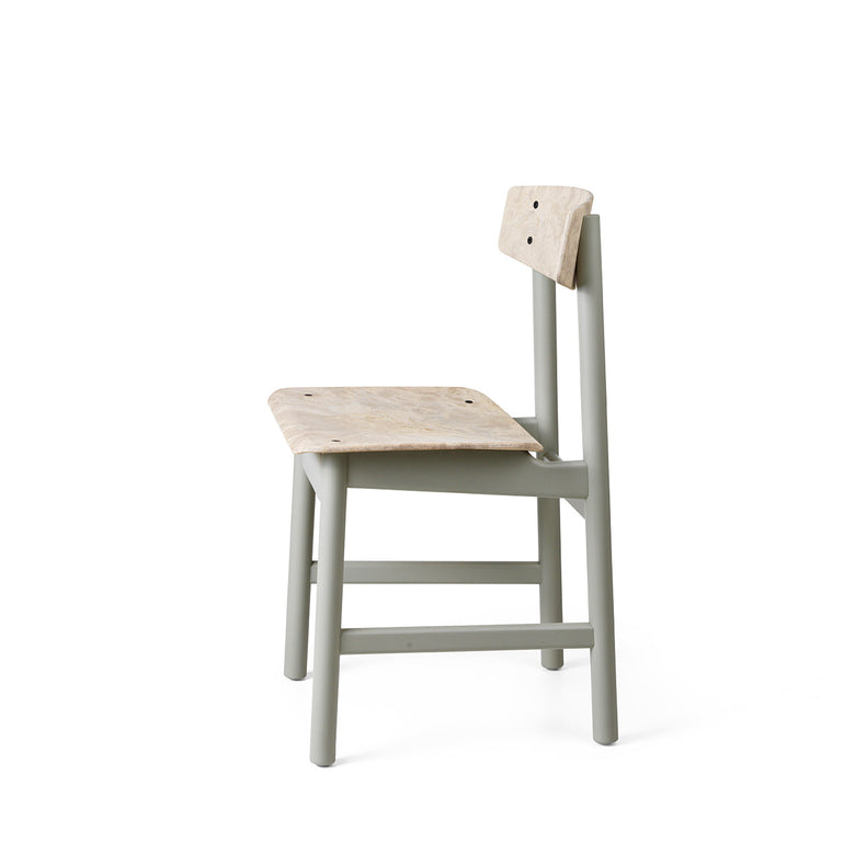 Conscious Chair 3162 in Grey Painted Beech and Wood Waste Grey, side view