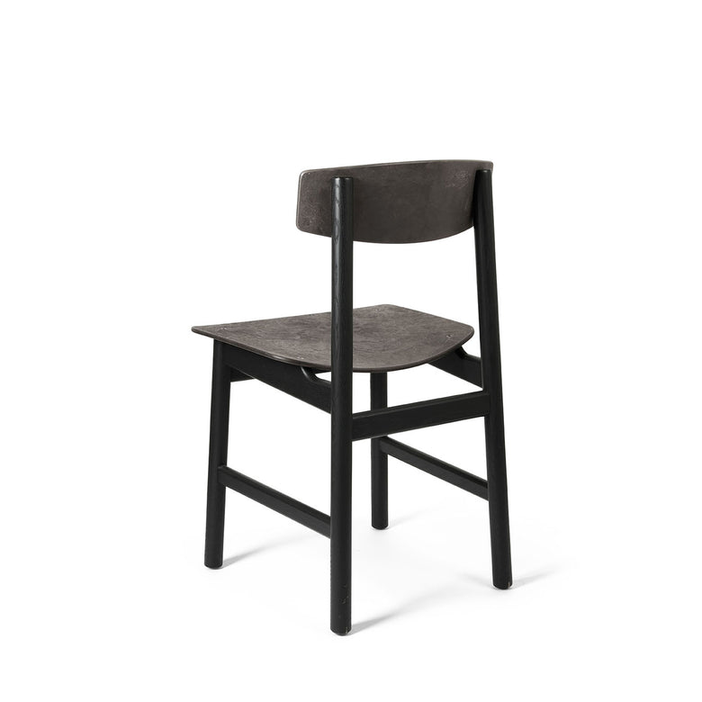 Conscious Chair 3162 in Black Stained Oak and Coffee Waste Black, back view
