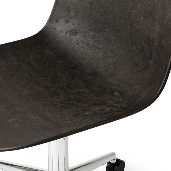 Eternity Swivel | Polished Base w/ castors | Coffee Waste Black | by Space Copenhagen